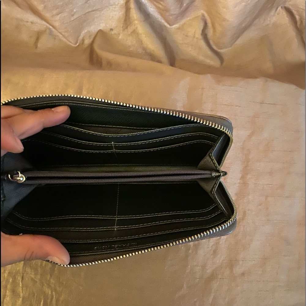 Black and silver wristlet